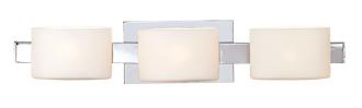 Possini Euro 3 Light Halogen Glass and Chrome Bath Light 45552