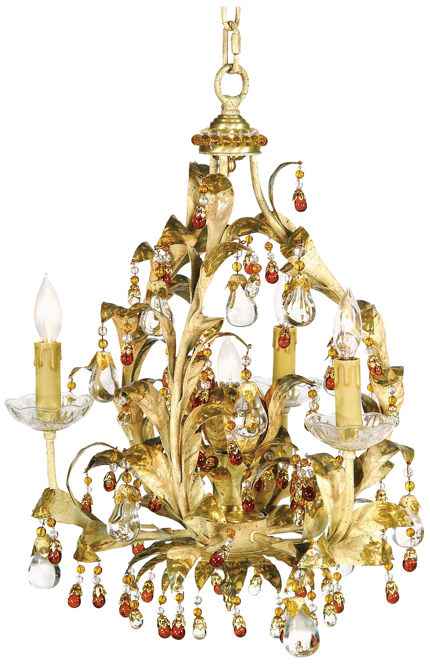 Almond Finish Crystal Chandelier