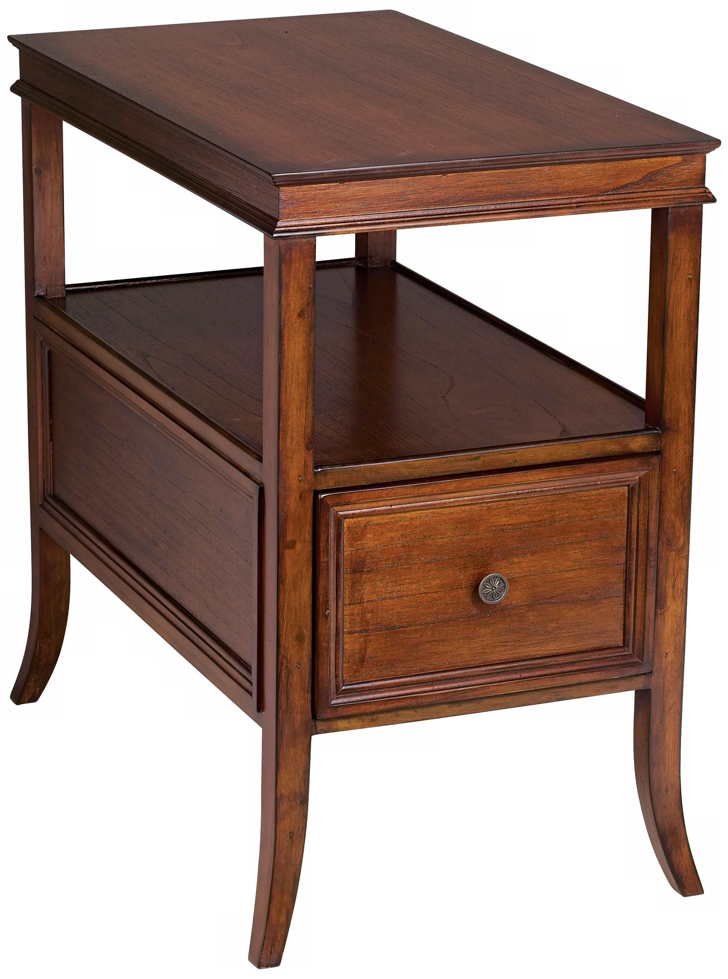 Americana Cherry Finish Narrow Chairside Table