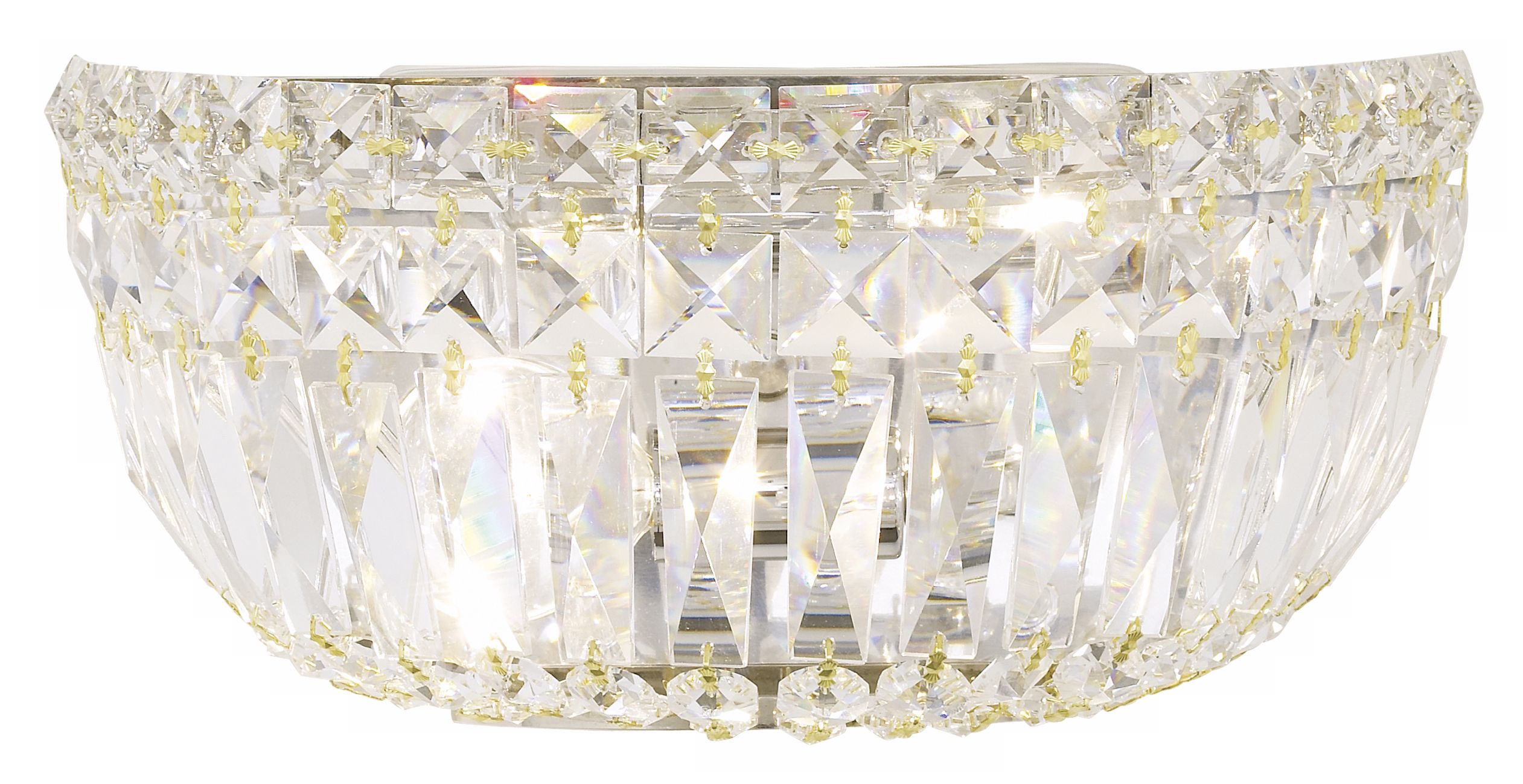 Gold and Crystal Two Light Wall Sconce