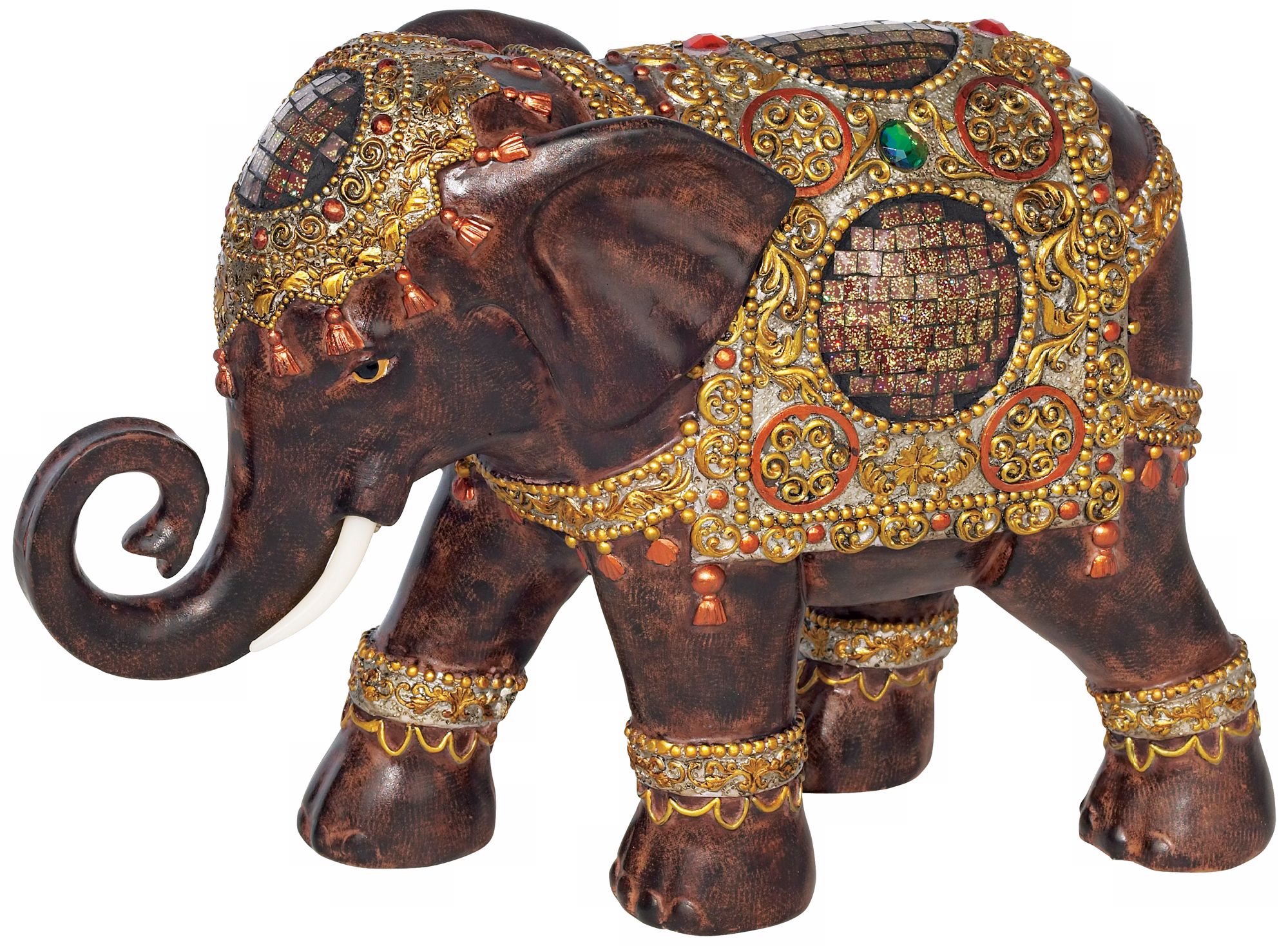 Dark Brown Finish 11 3/4" Wide Elephant Sculpture