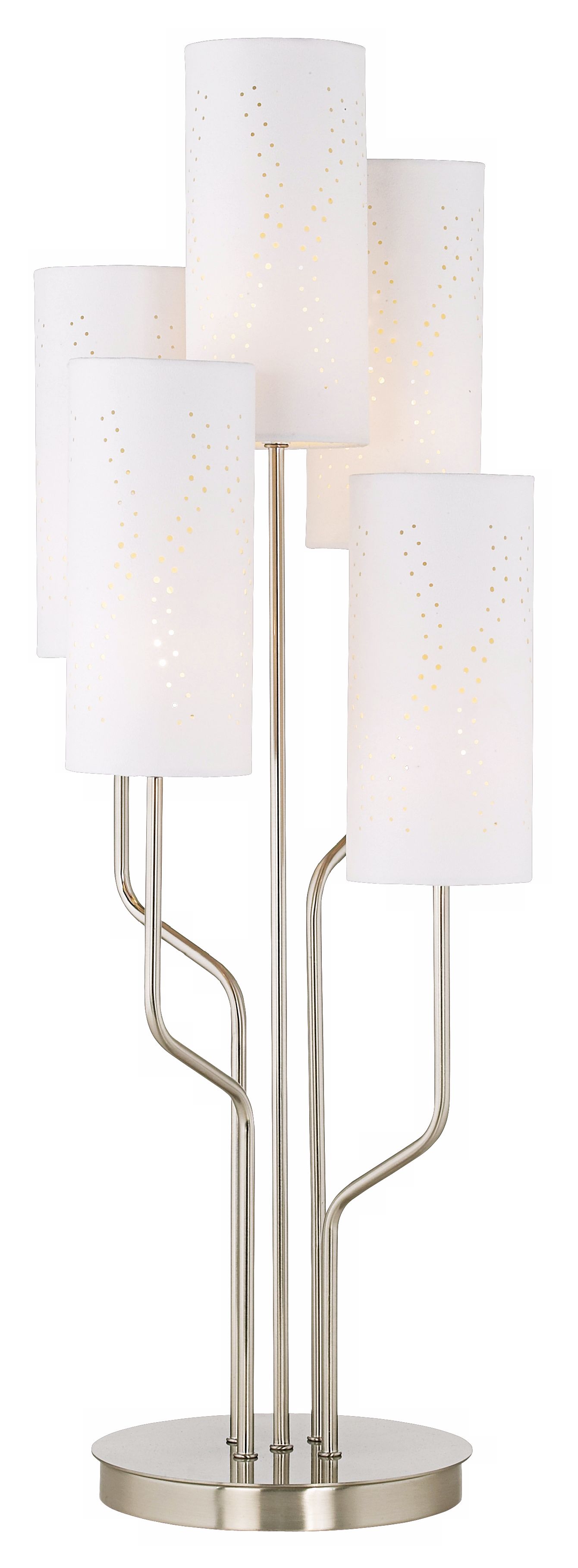 Pierced Pattern Fabric Shades 5-Light Table Lamp