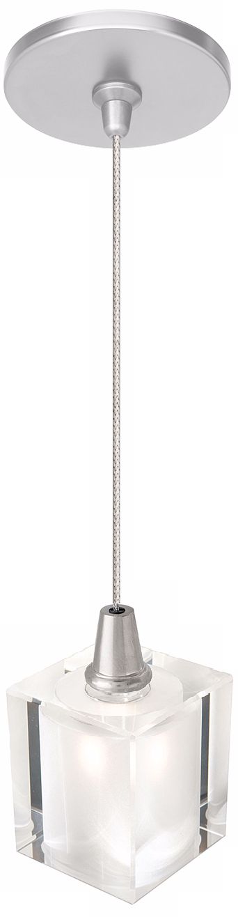 LBL Rocks Clear Cube Nickel Pendant Light