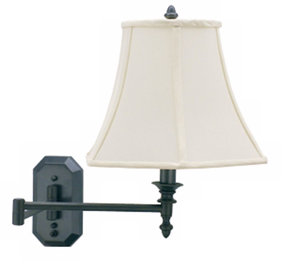 Oil Rubbed Bronze Bell Shade Plug-In Swing Arm Wall Lamp