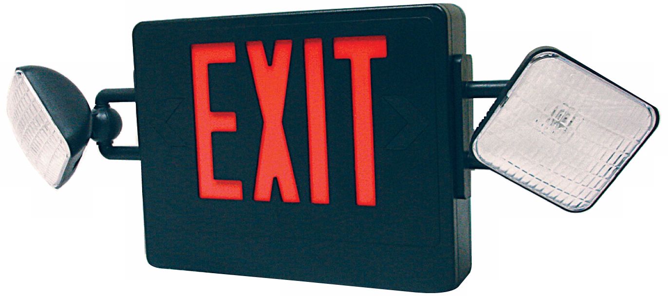 Black with Red Emergency Light Exit Sign