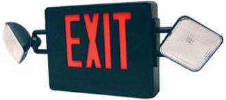 Black with Red Emergency Light Exit Sign 47341