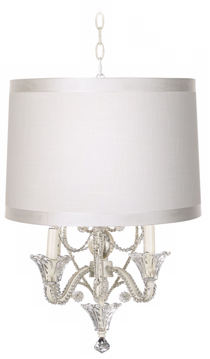 Off-White Designer Shade White Beaded Mini Chandelier