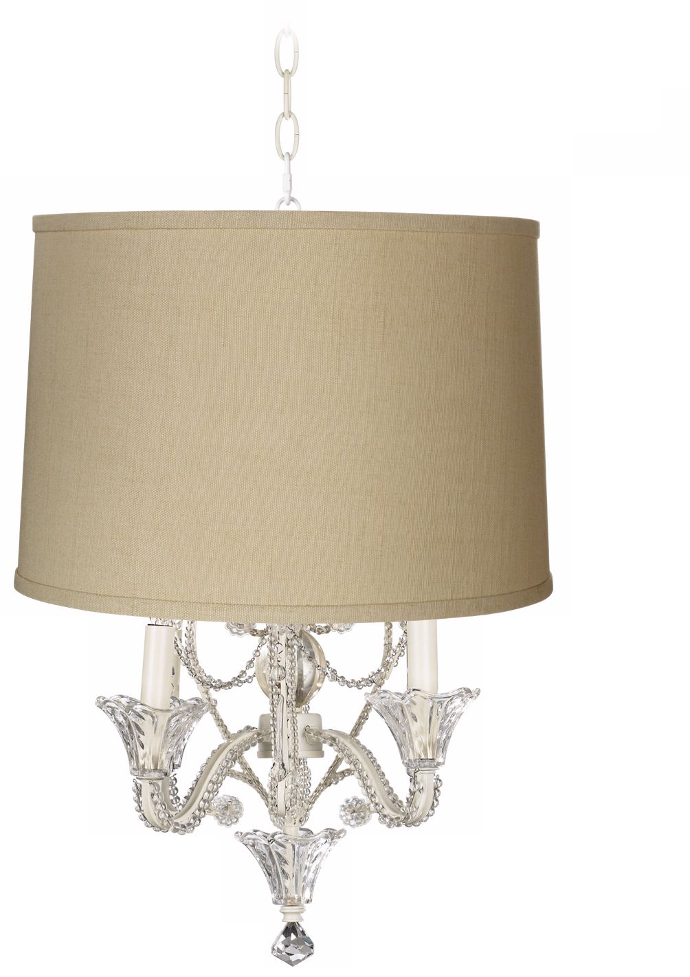 Herbal Designer Shade White Beaded Mini Chandelier