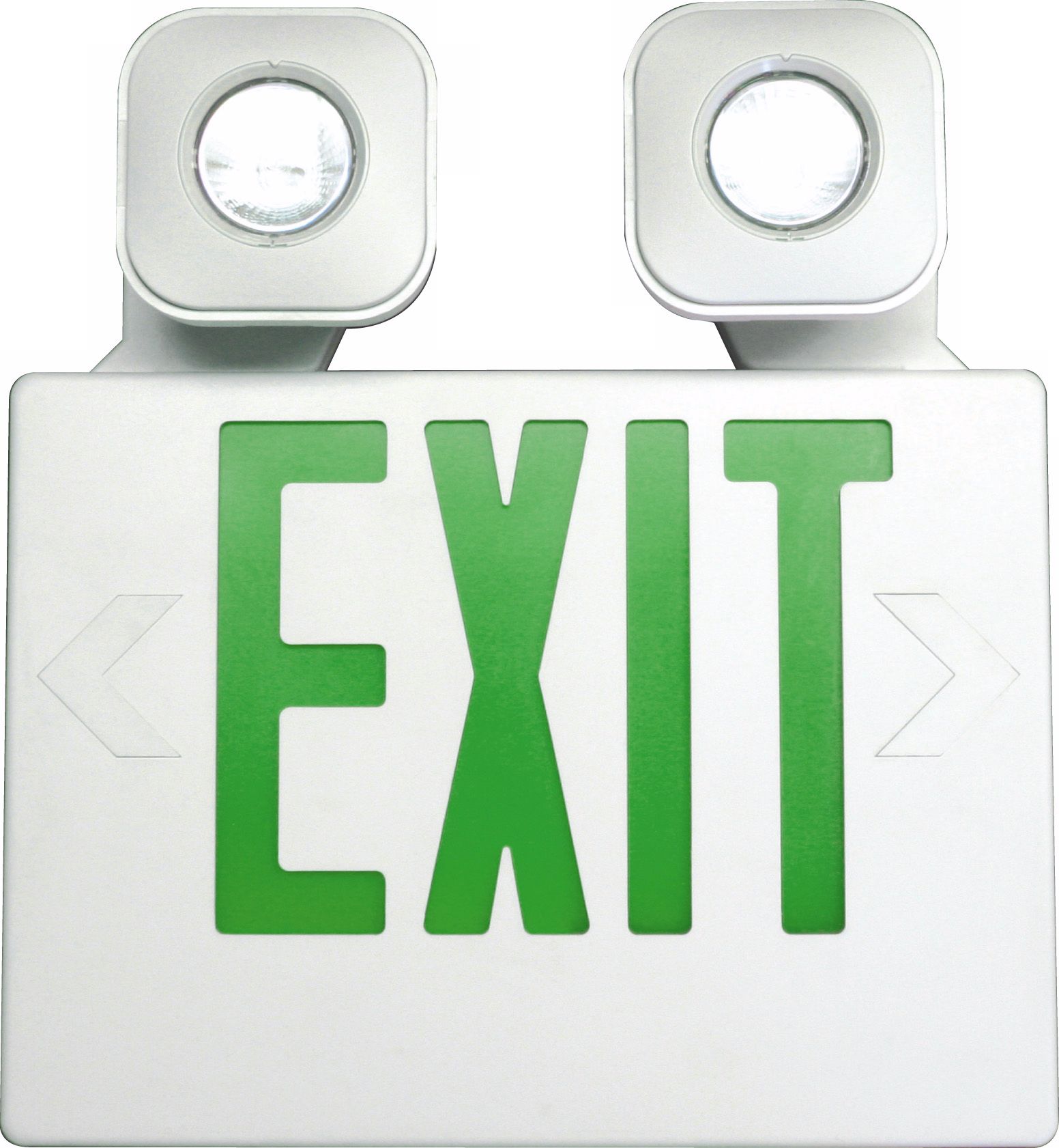 White and Green MR16 LED Emergency Light Exit Sign