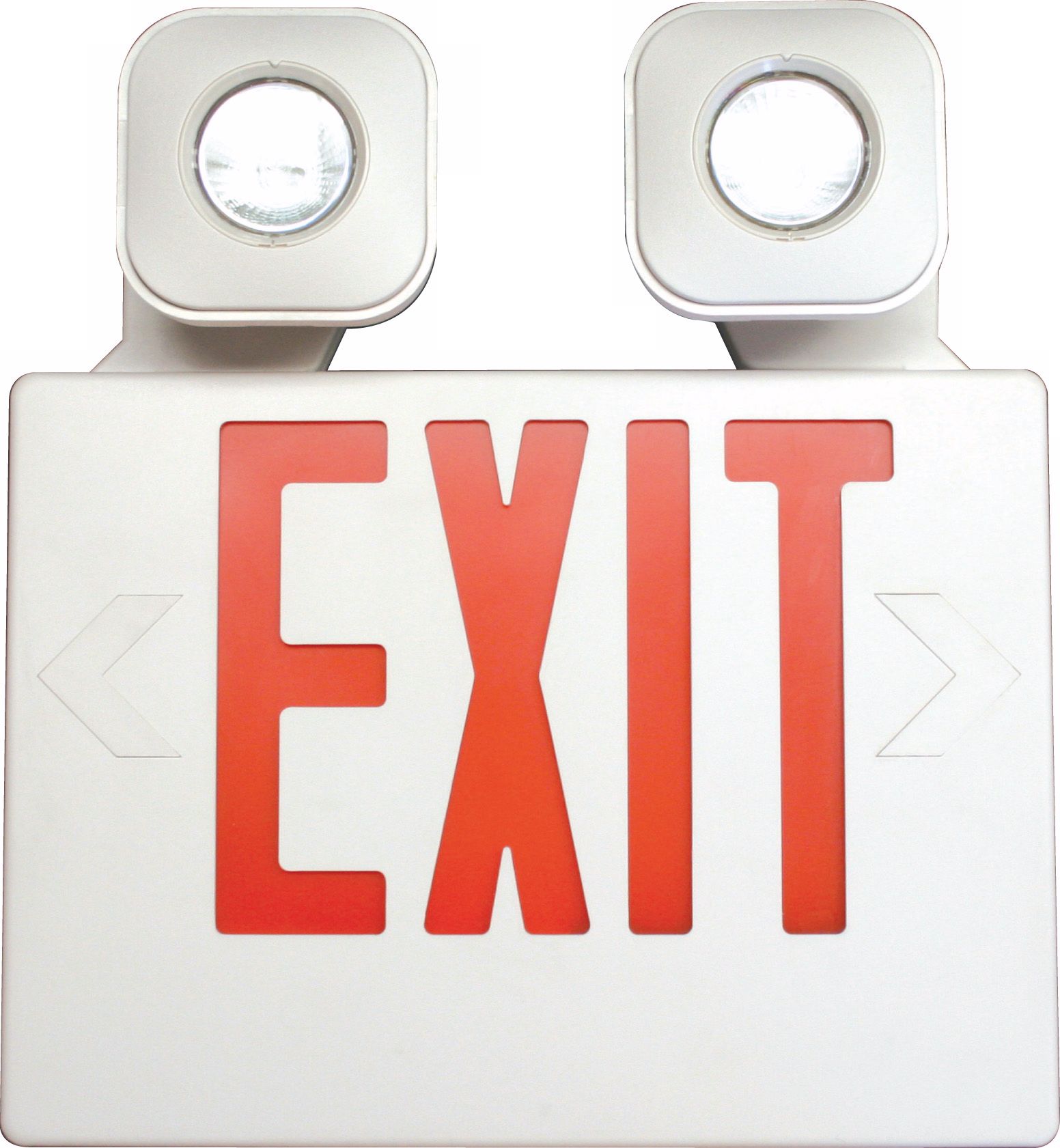 White with Red MR16 LED Emergency Light Exit Sign