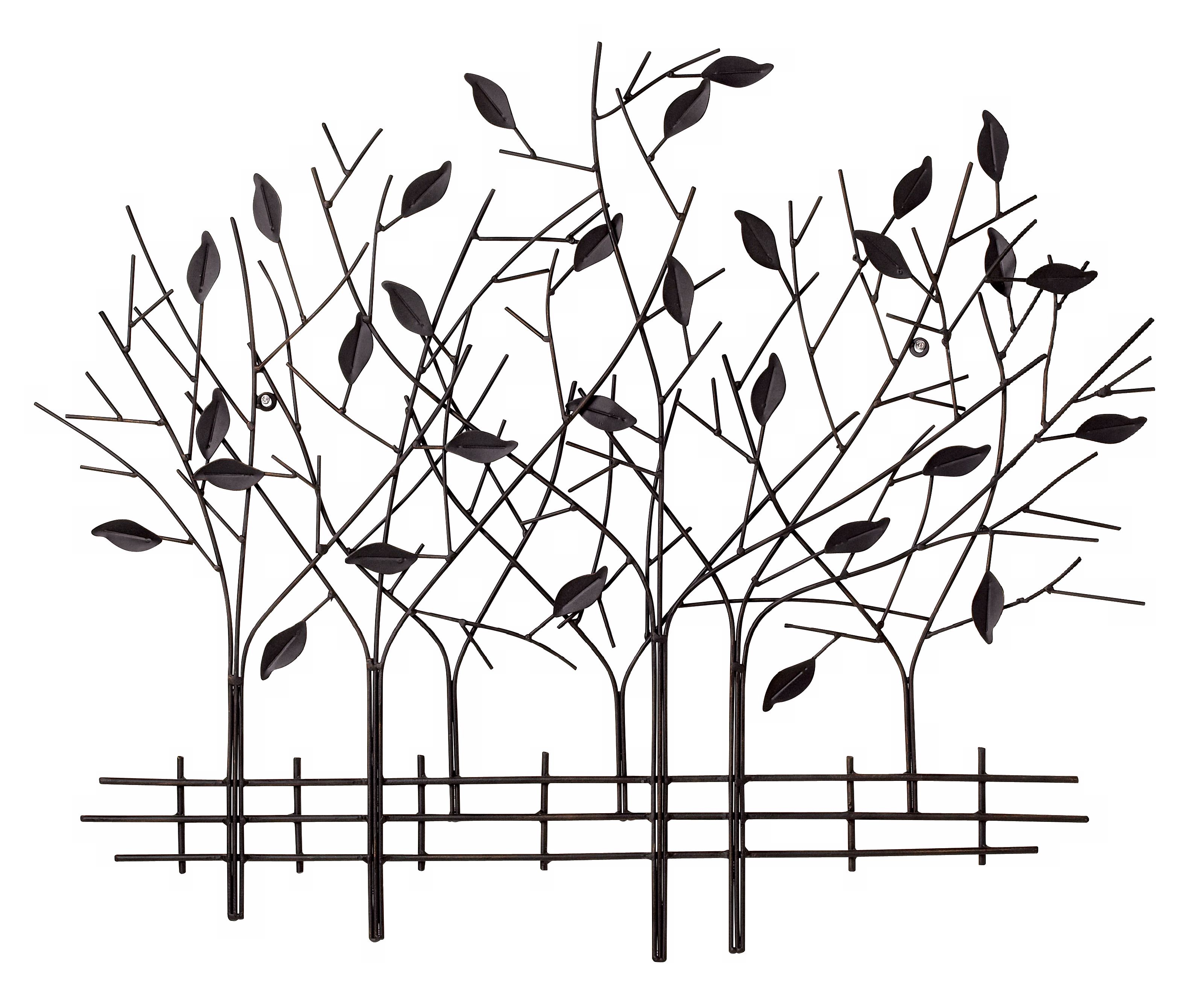 Black and Gold Trees 28 1/2" Wide Metal Wall Decor