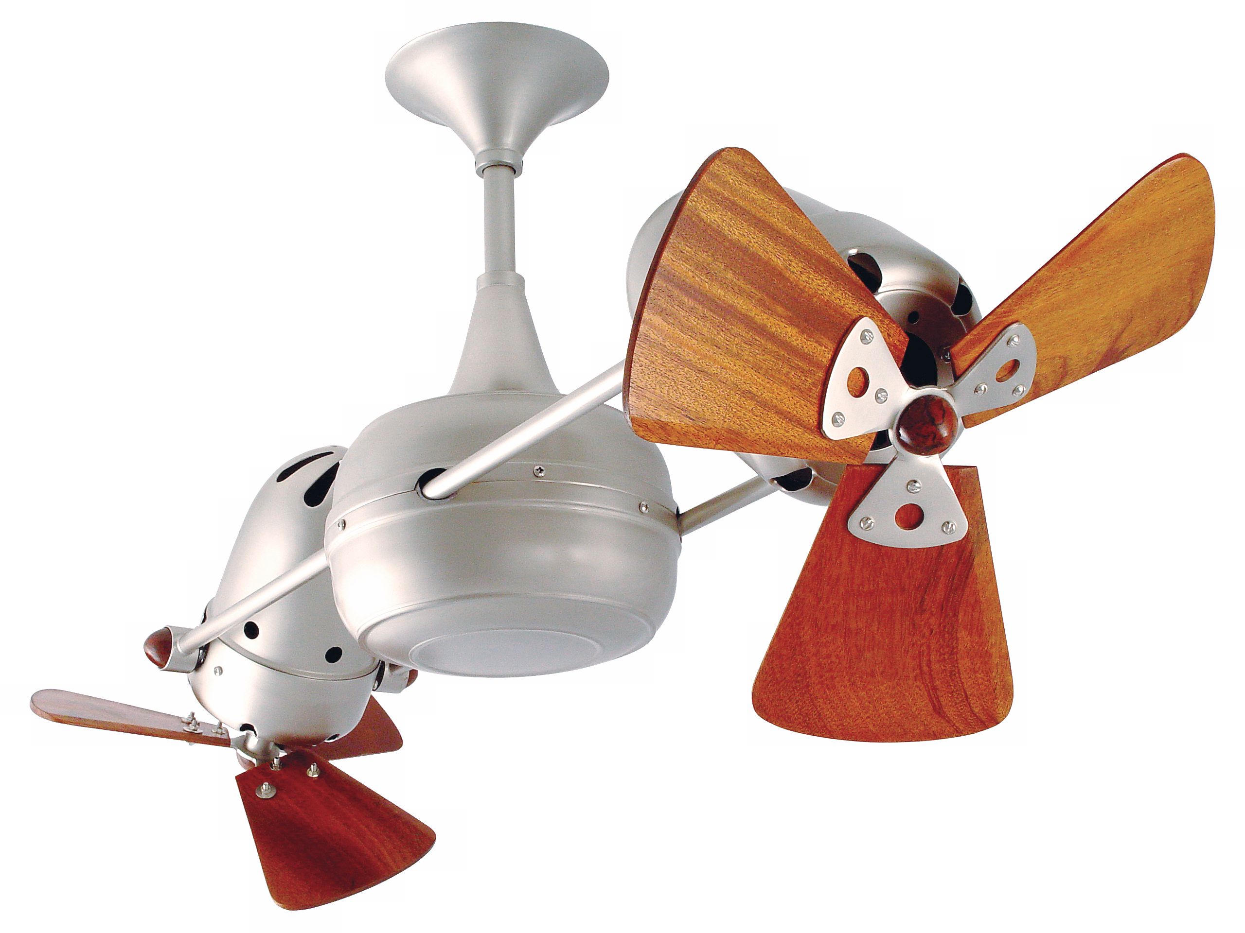 36" Duplo Dinamico Brushed Nickel and Wood Ceiling Fan