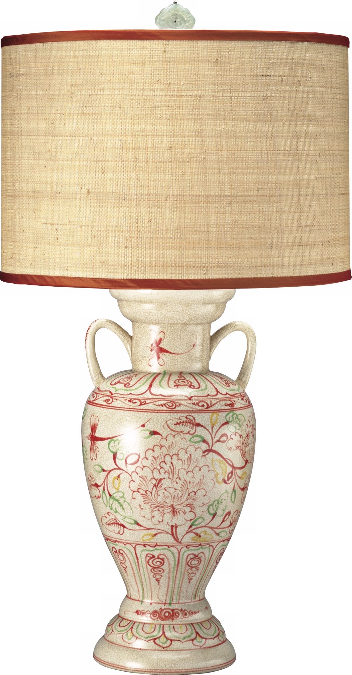 Jamie Young Company Red Porcelain Grecian Table Lamp