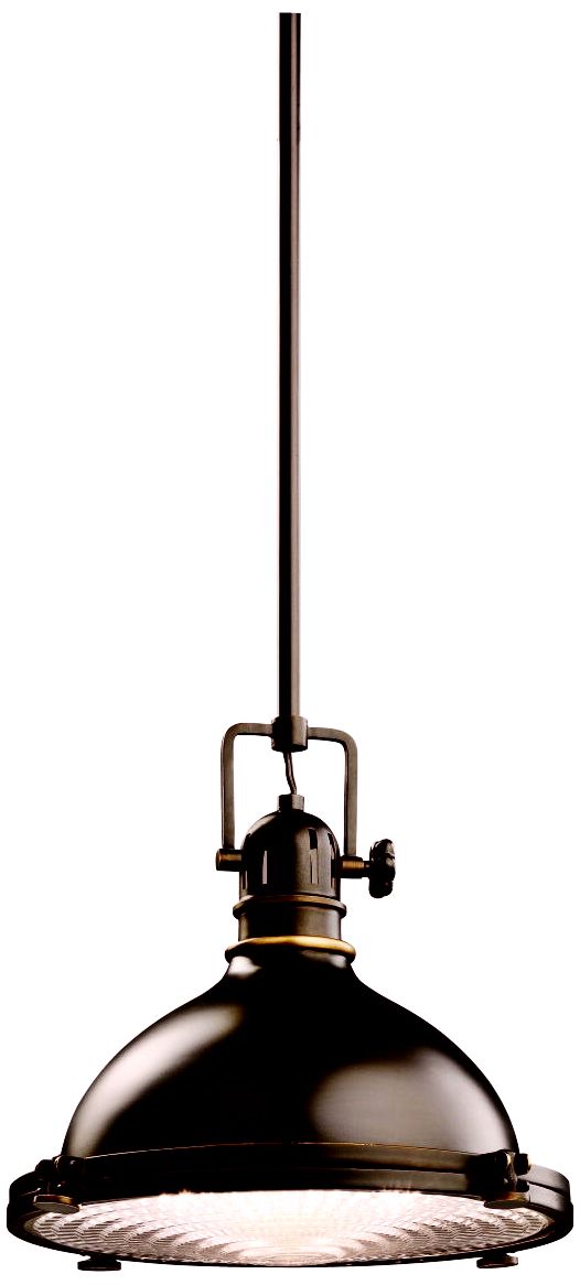 Kichler Olde Bronze Fresnel Lens 12" Wide Pendant Light