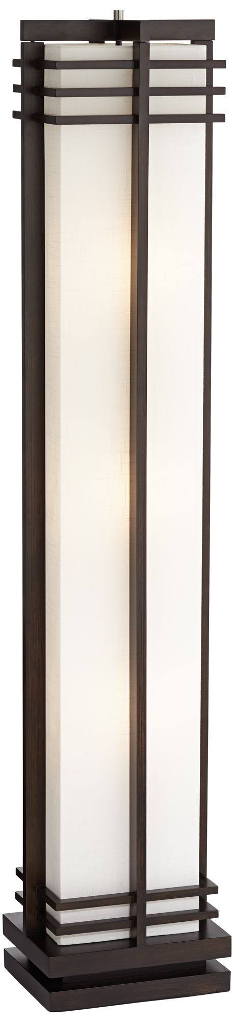 Possini Euro Design Deco Style Walnut Column Floor Lamp