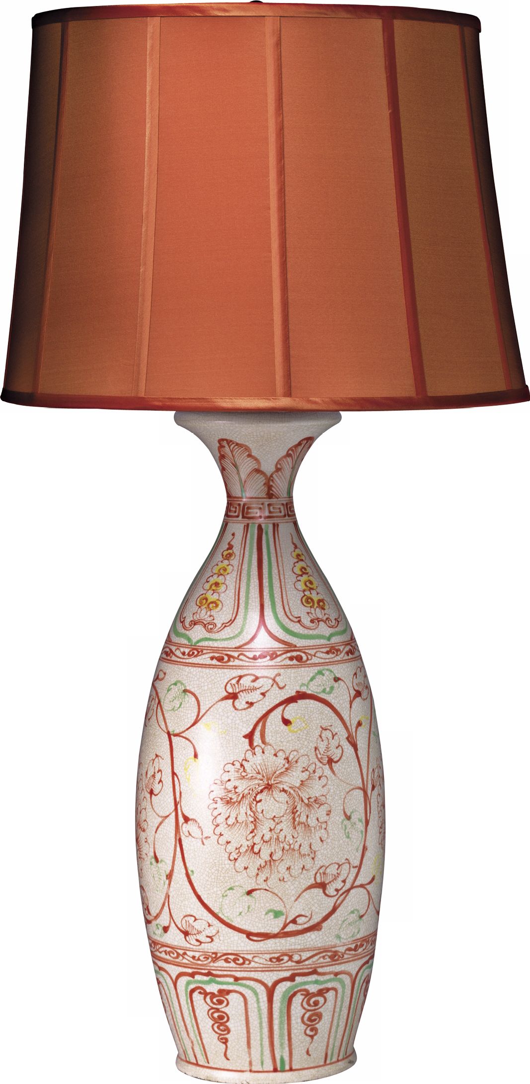 Jamie Young Company Porcelain Red Scroll Table Lamp
