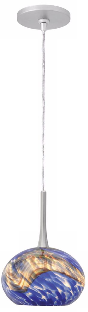 LBL Neptune I Blue Glass Monopoint Pendant