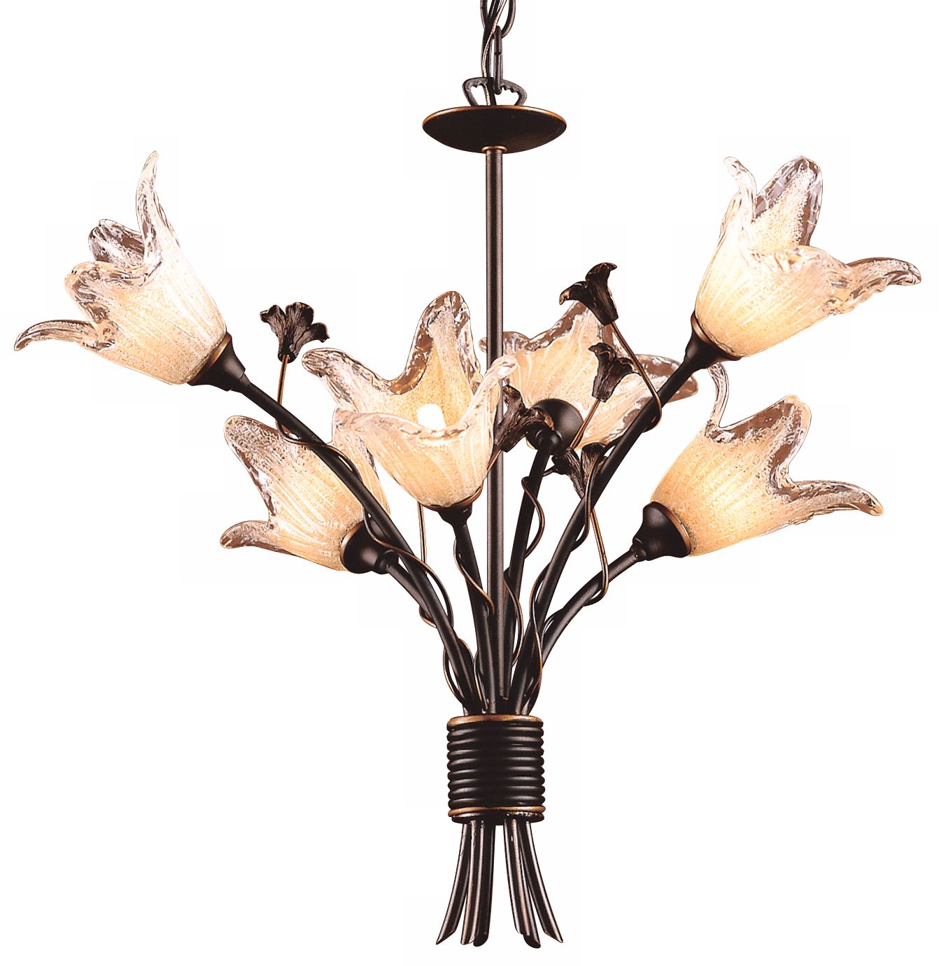 Fioritura Collection Six Light Tulip Glass Chandelier