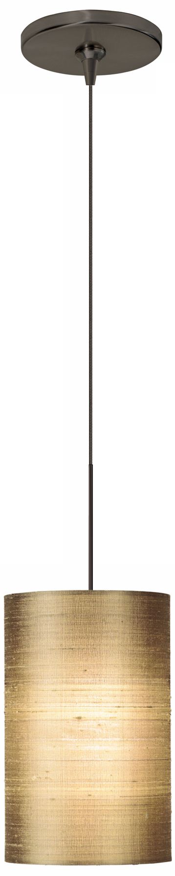 Fab Almond Silk Shade Bronze Tech Lighting Mini Pendant