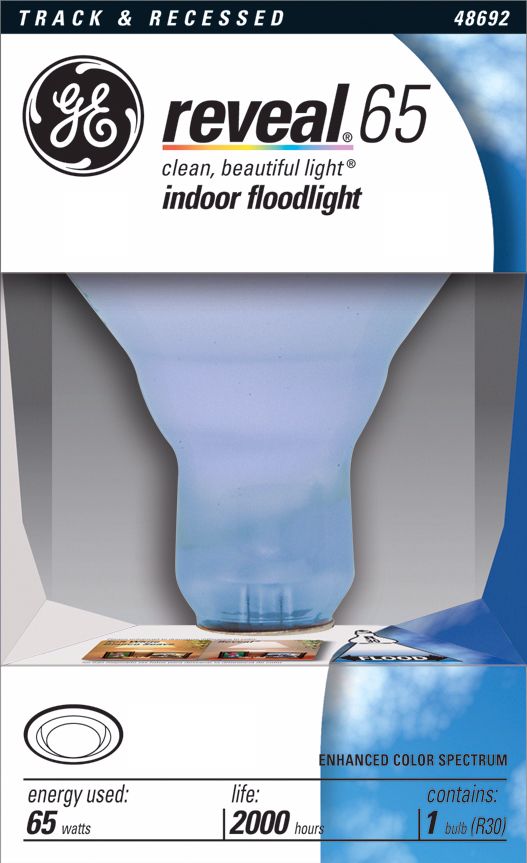 GE 65 Watt R30 Reveal Indoor Flood Light Reflector Bulb