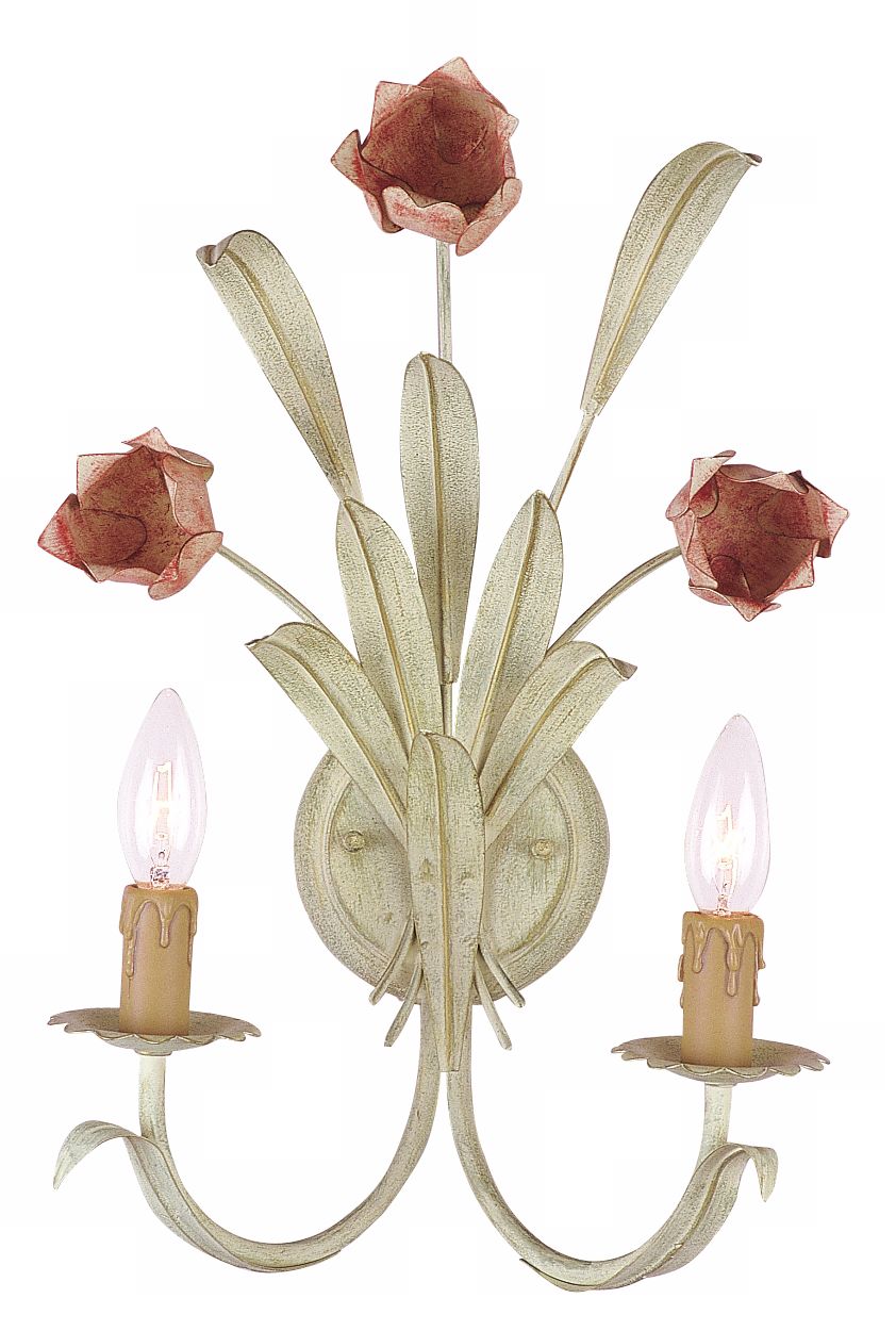 Flower Candelabra 18" High Two Light Sconce