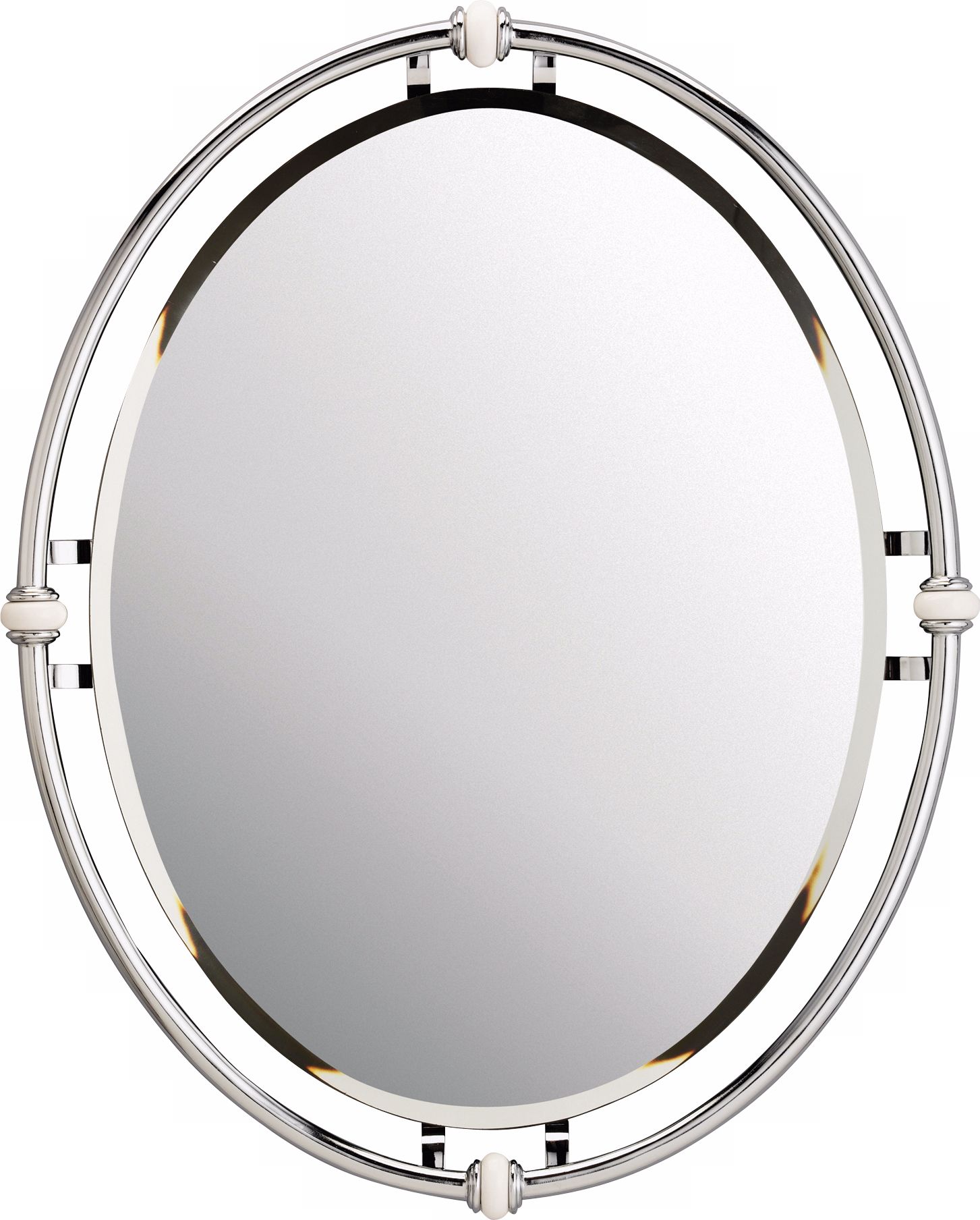 Pocelona White Porcelain Accented Chrome 30" High Mirror