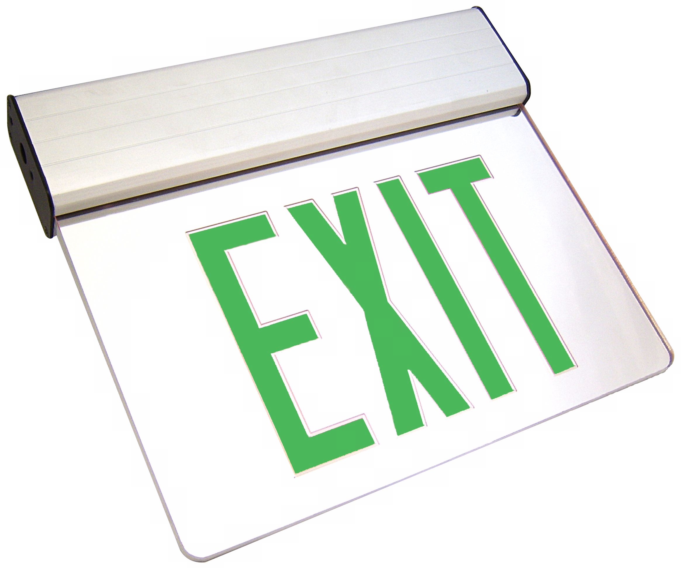 Clear Green LED Exit Sign with Battery Backup