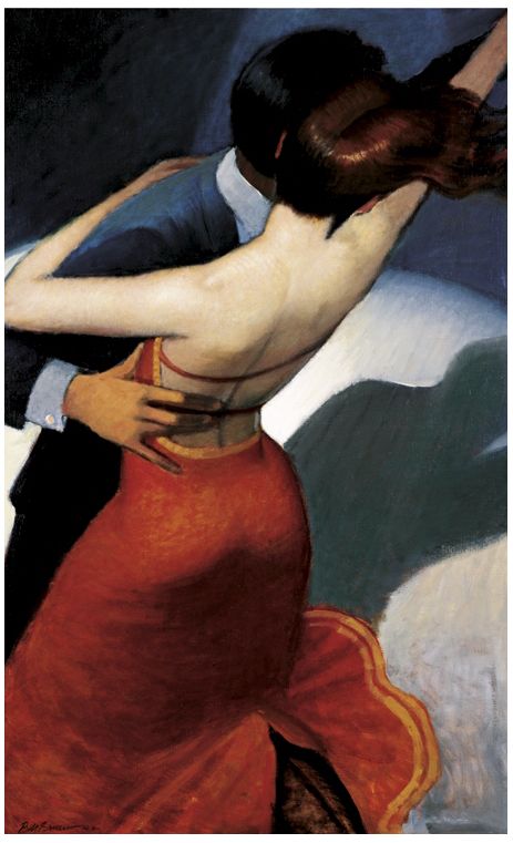 Salsa Dancers Canvas 30" High Art Print