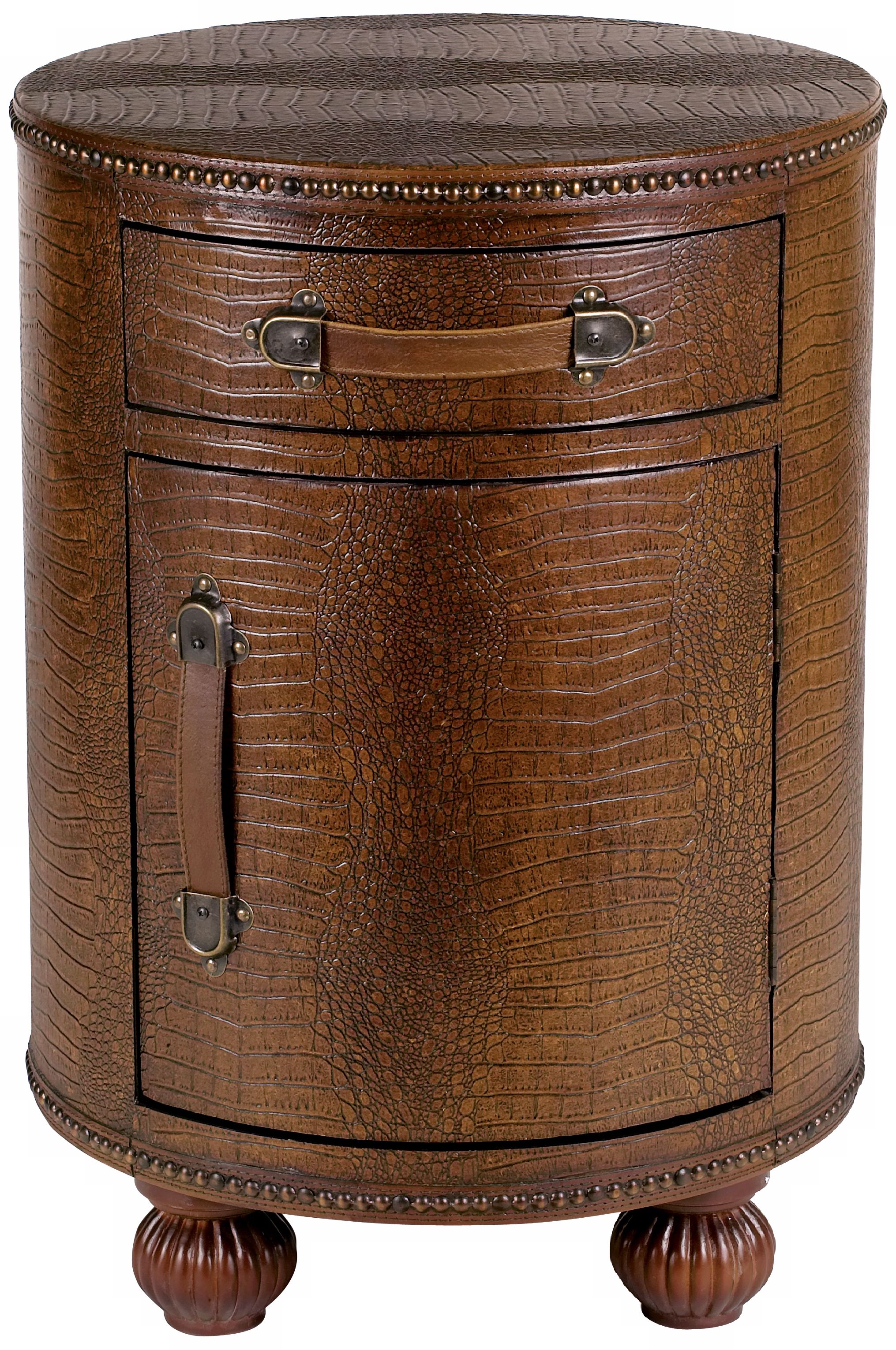 Bali Collection Mock Alligator Drum Table