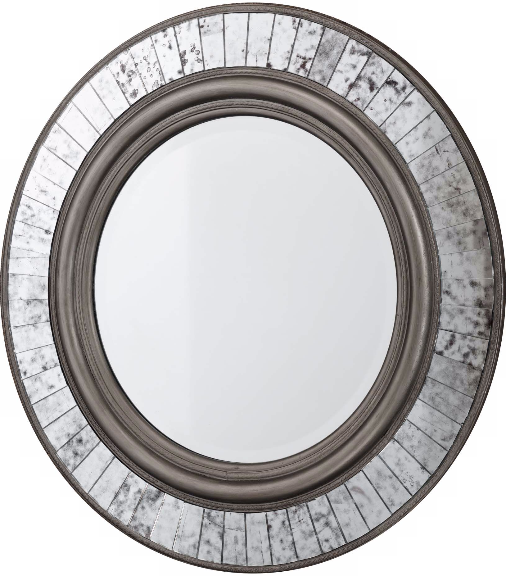 Silver Finish Round 30" Wide Wall Mirror