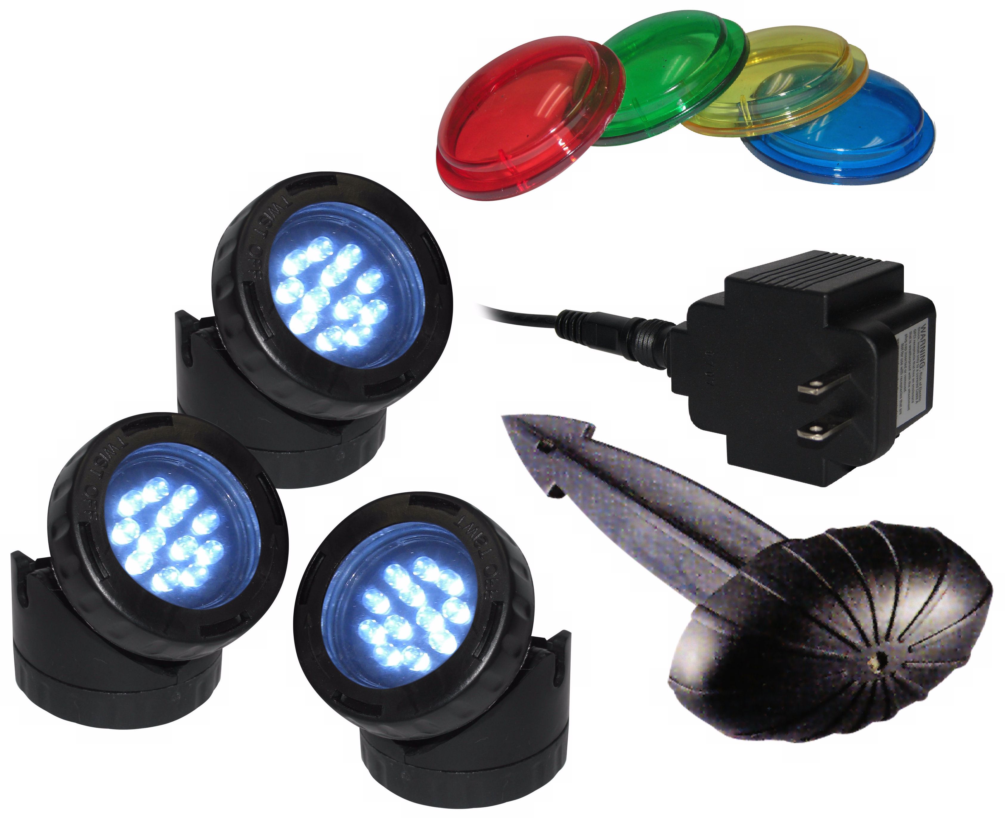 Luminosity All-In-One 3-Light LED Pond Light Kit