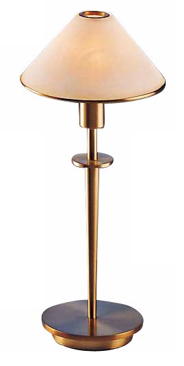 Antique Brass and Creme Glass Mini Holtkoetter Desk Lamp