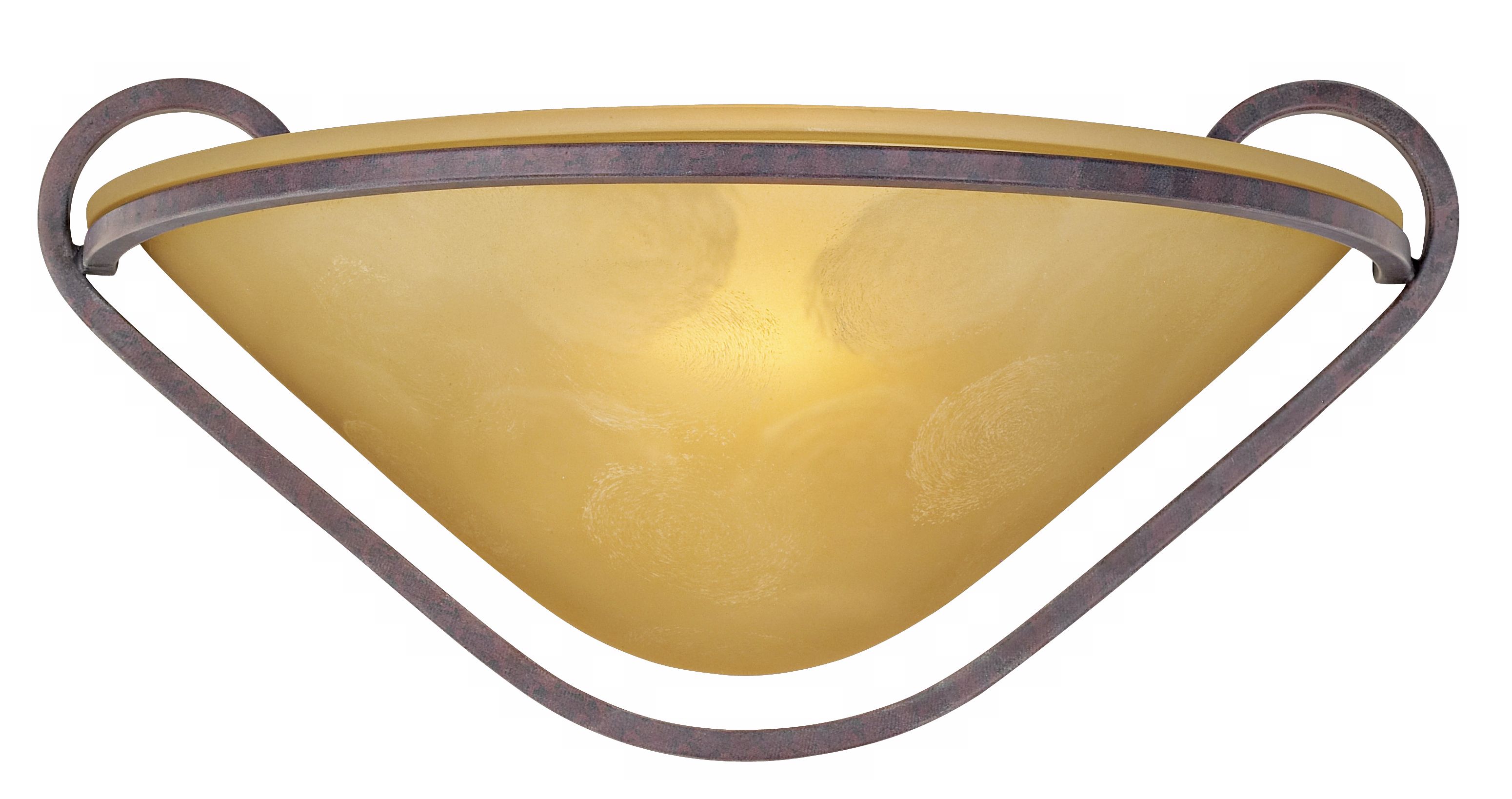 Amber Glass Wrought Iron Wall Sconce