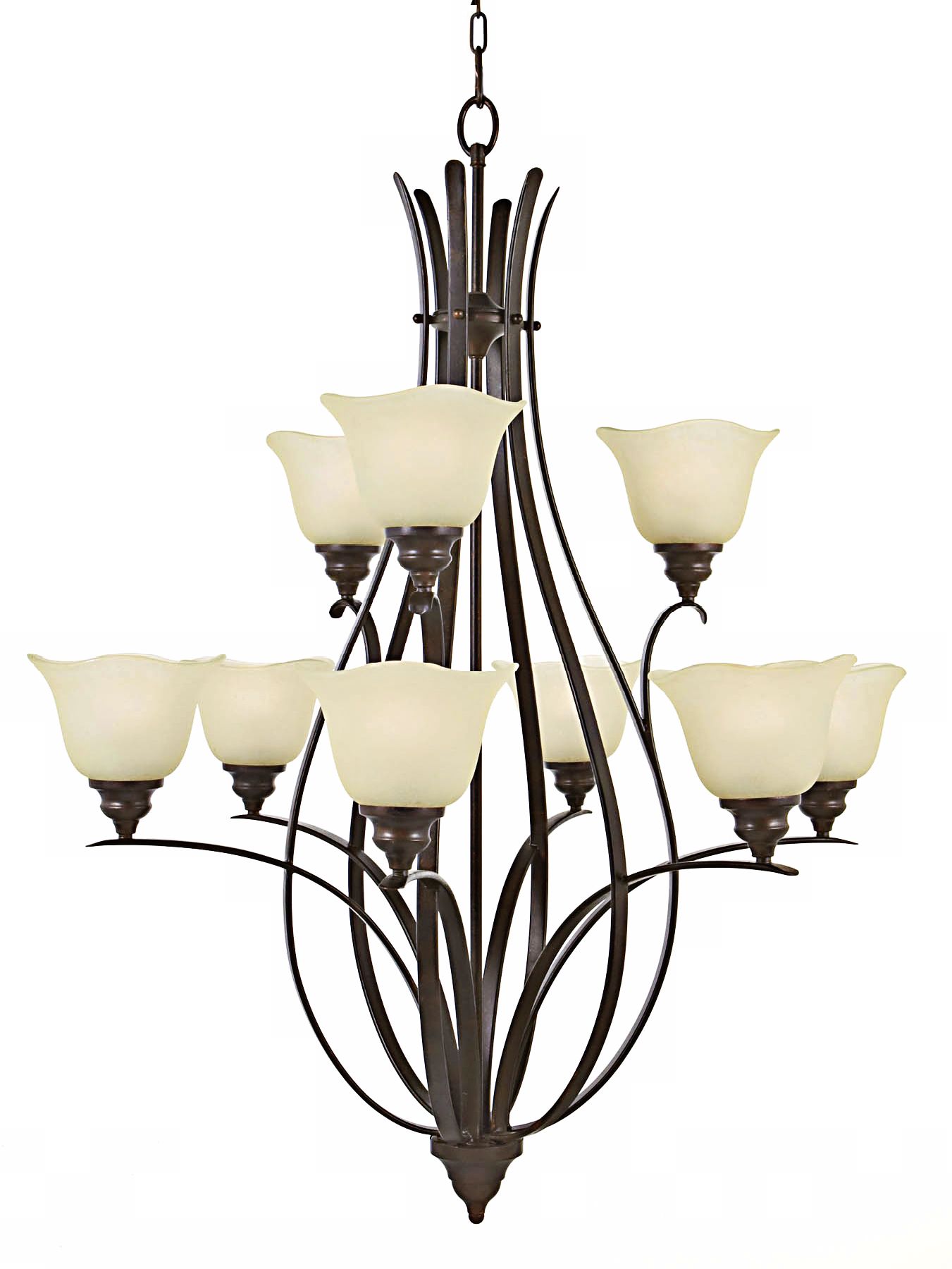 Morningside Collection 34” Wide Bronze 9-Light Chandelier