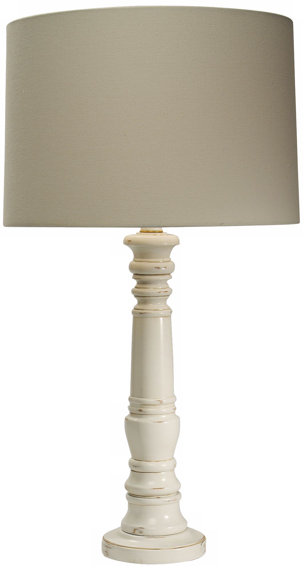 Natural Light Tea Time Distressed White Table Lamp