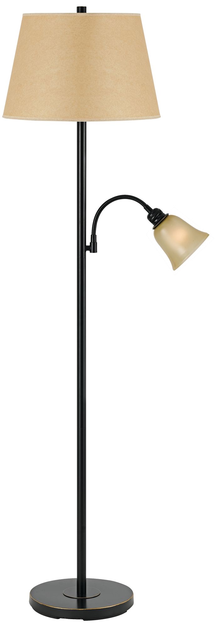 Gemini Dark Bronze and Fabric Shade Floor Lamp