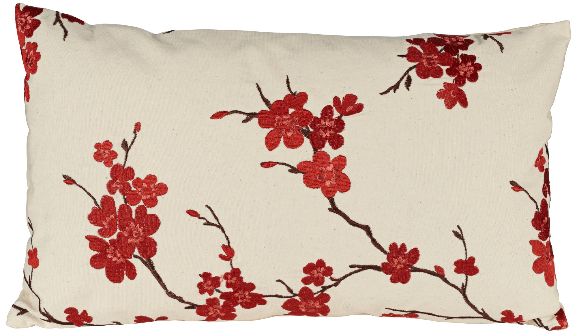 China Doll 20" Wide Red Lumbar Pillow.