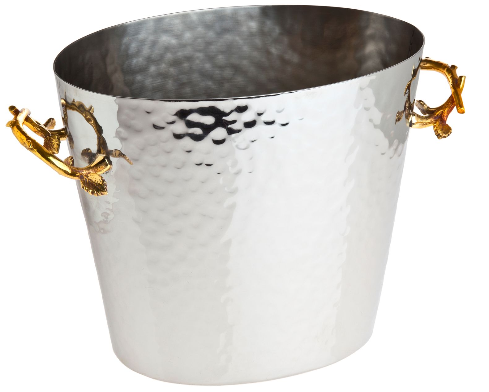 Godinger Leaf Stainless Steel and Brass Wine Bucket