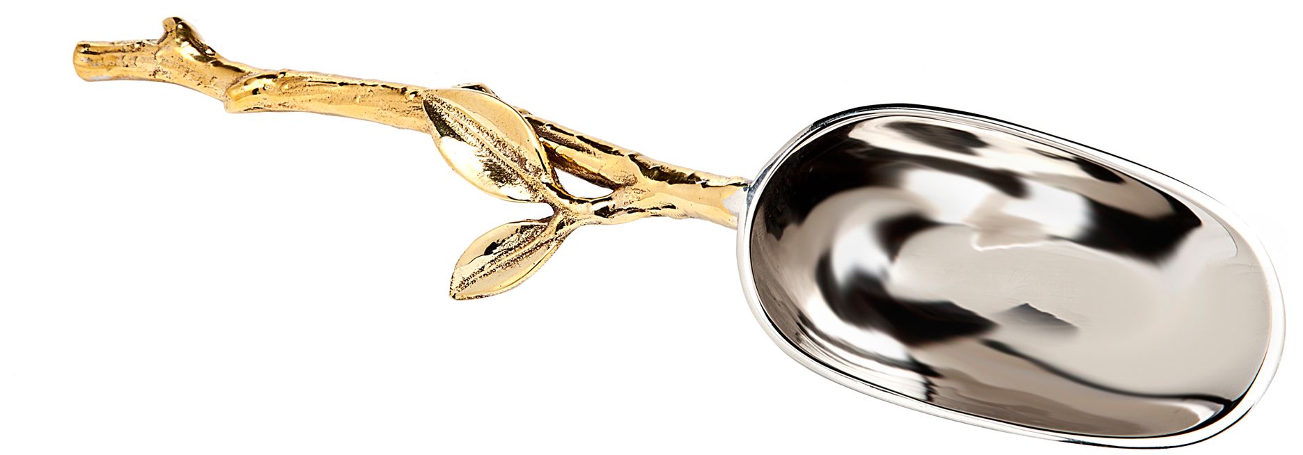 Godinger Leaf 2-Tone Brass and Silver Ice Scoop