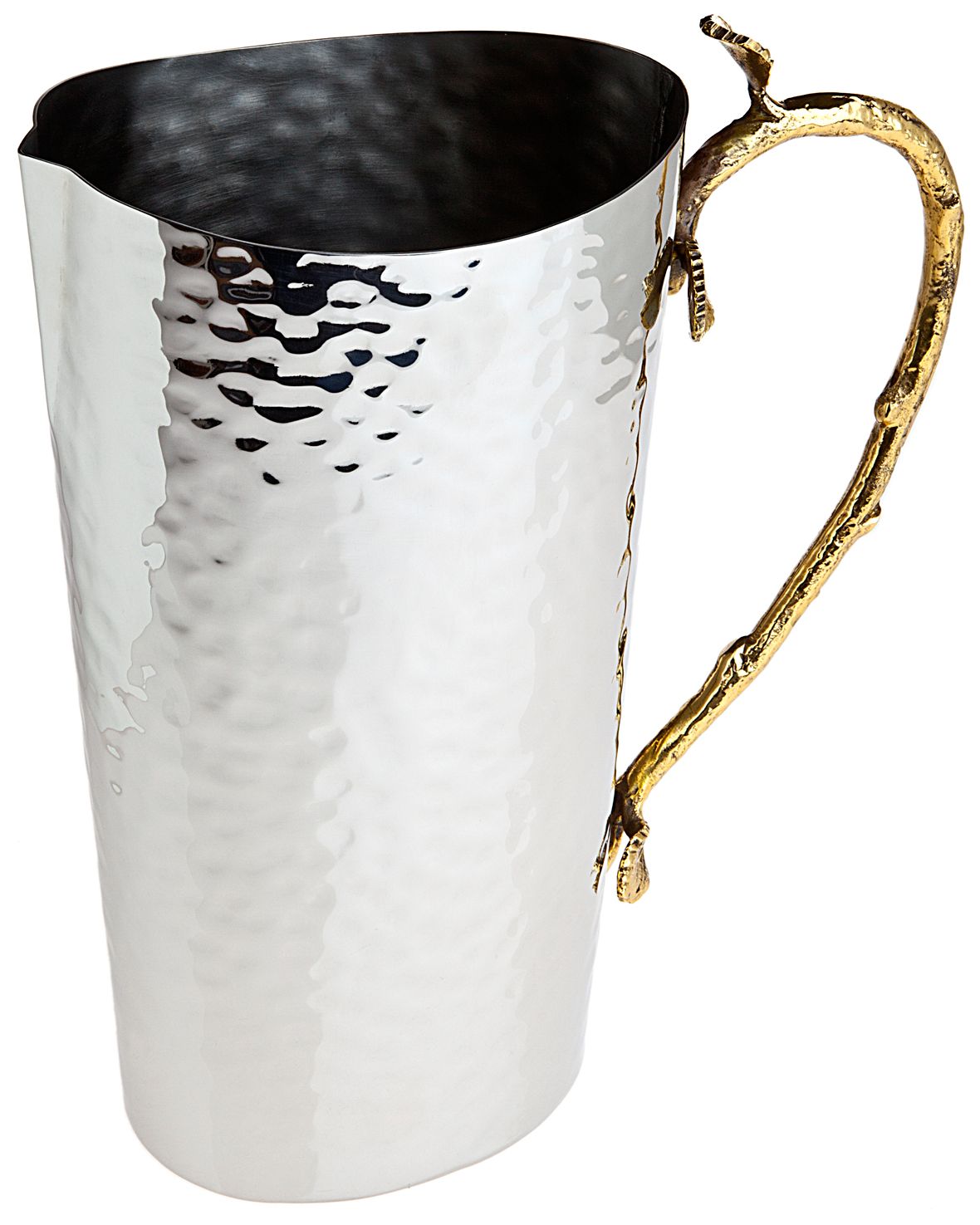 Godinger Leaf Brass and Stainless Steel Pitcher