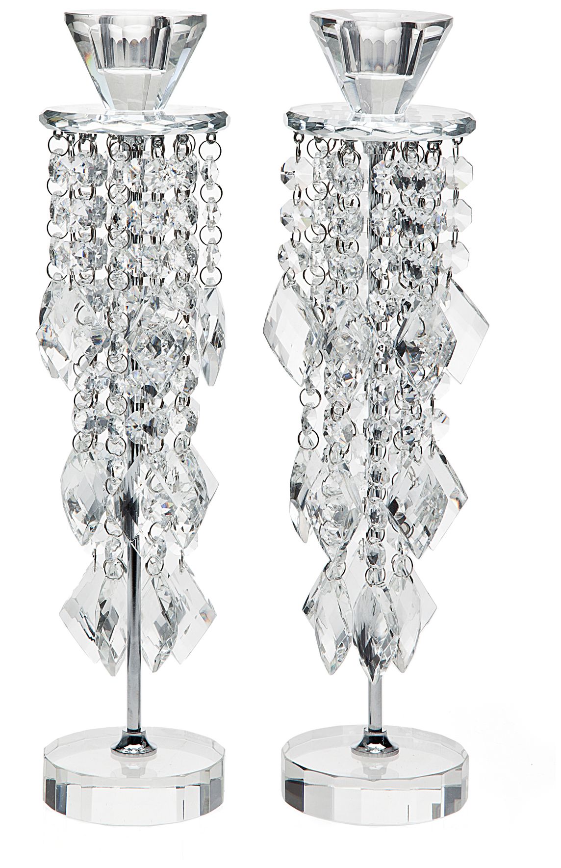 Set of 2 Godinger Illumination Crystal Candlesticks