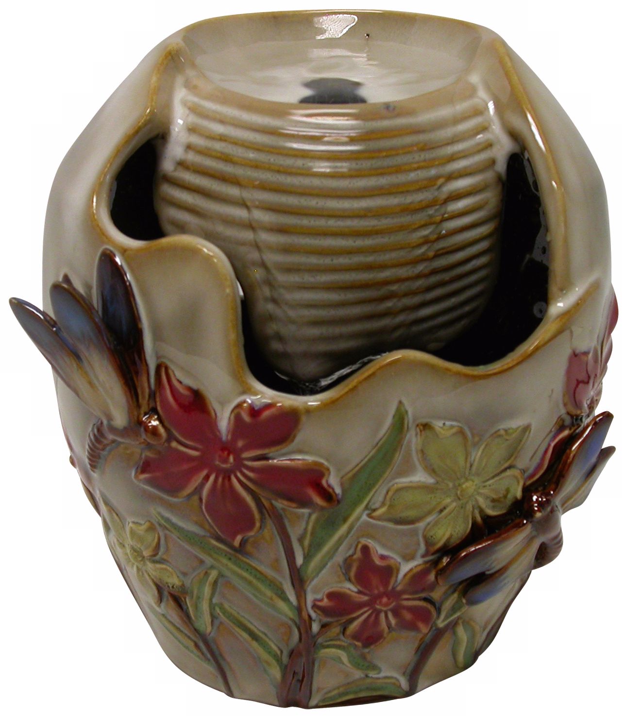 Floral Ceramic Tabletop Fountain