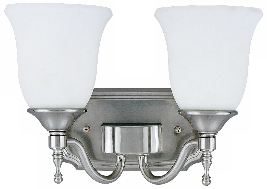 Tritan Nickel Finish 13" Wide Two Light Bathroom Fixture