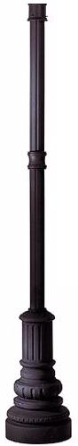 Black Finish 96" High Outdoor Lighting Post with Base