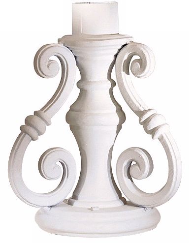 White Scroll Outdoor Lighting Pier Mount