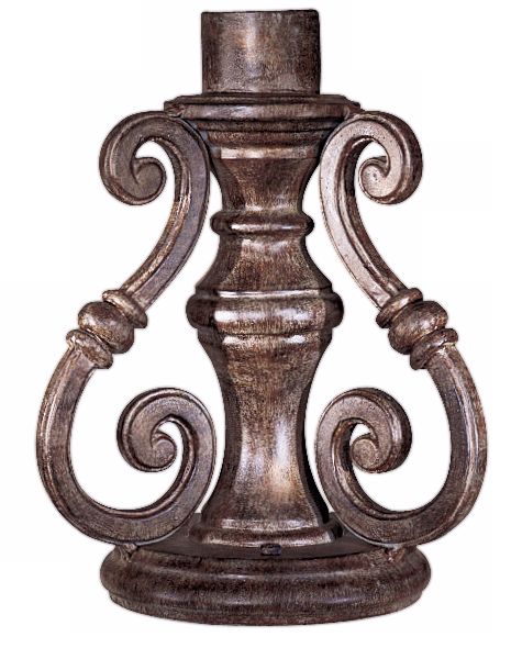 Vintage Rust Scroll Outdoor Lighting Pier Mount