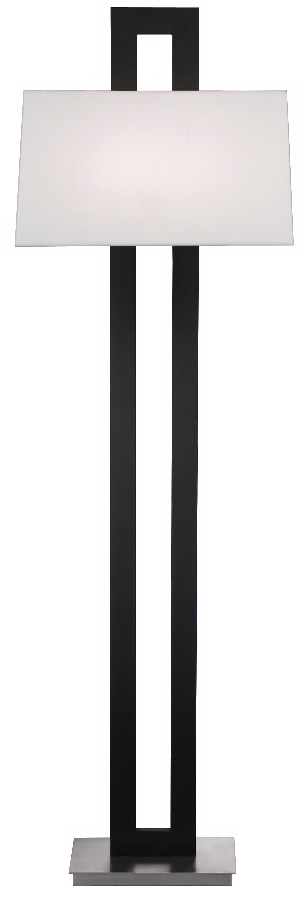 Blackened Steel Rectangular Column Floor Lamp