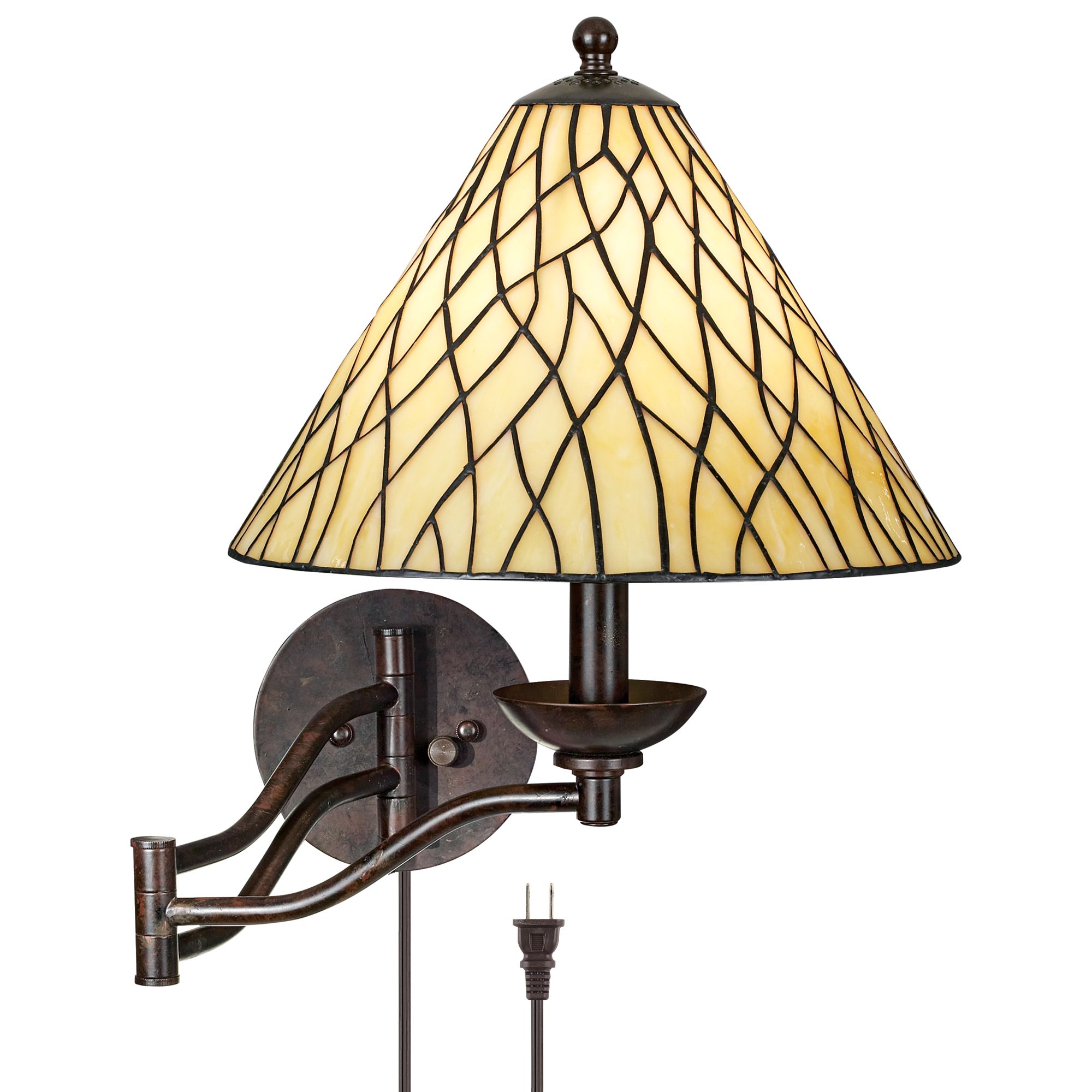 Cheap Tiffany Style Lamps on Robert Louis Tiffany Iron Vine Swing Arm Wall Lamp   Lampsplus Com
