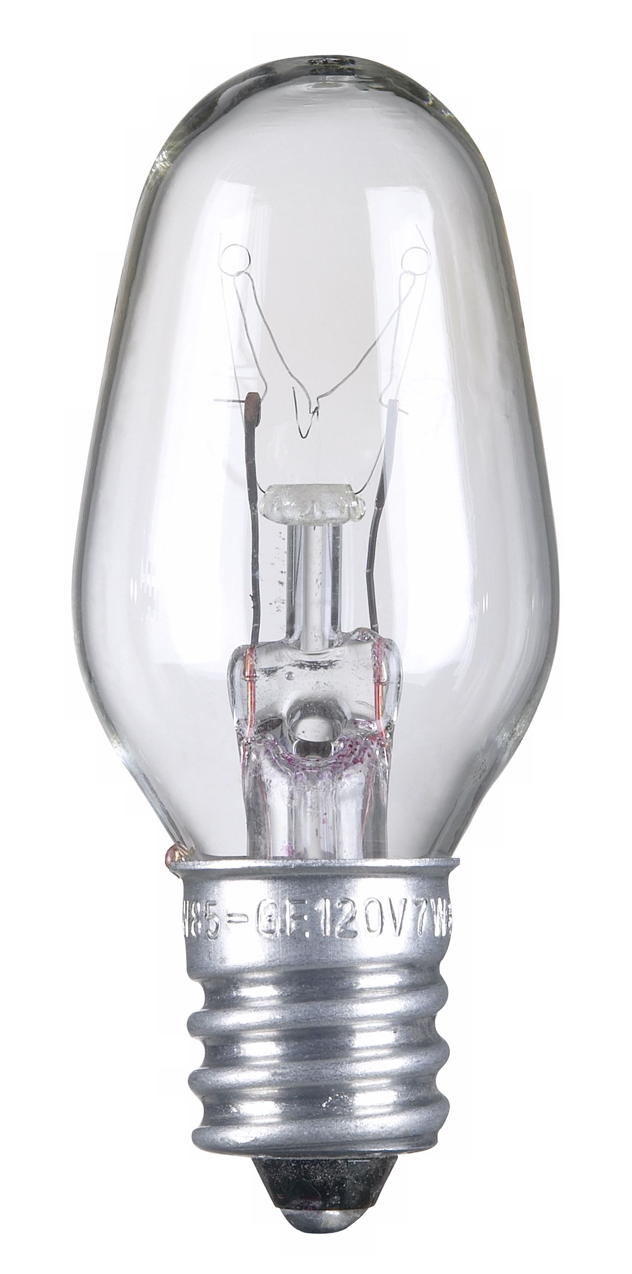 7 Watt C-7 Clear Candelabra Light Bulb