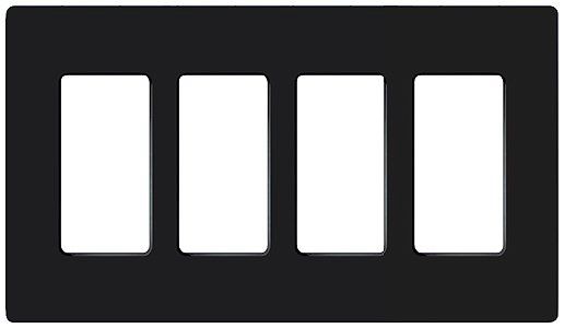 CLARO 4 GANG SCREWLESS FACEPLATE-BLACK